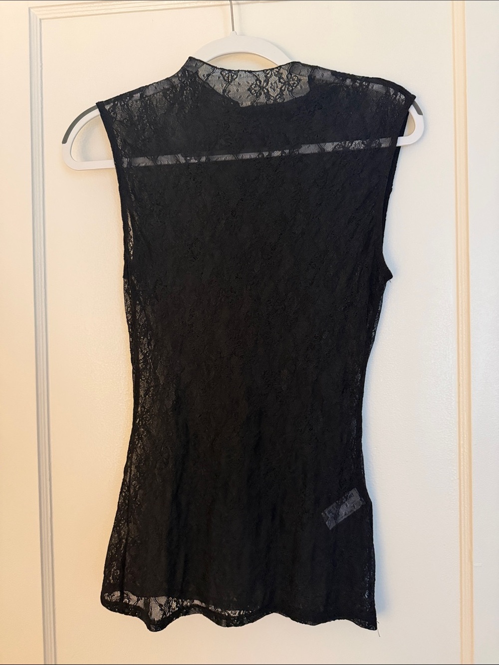 Zara Sheer Black Lace Sleeveless Top